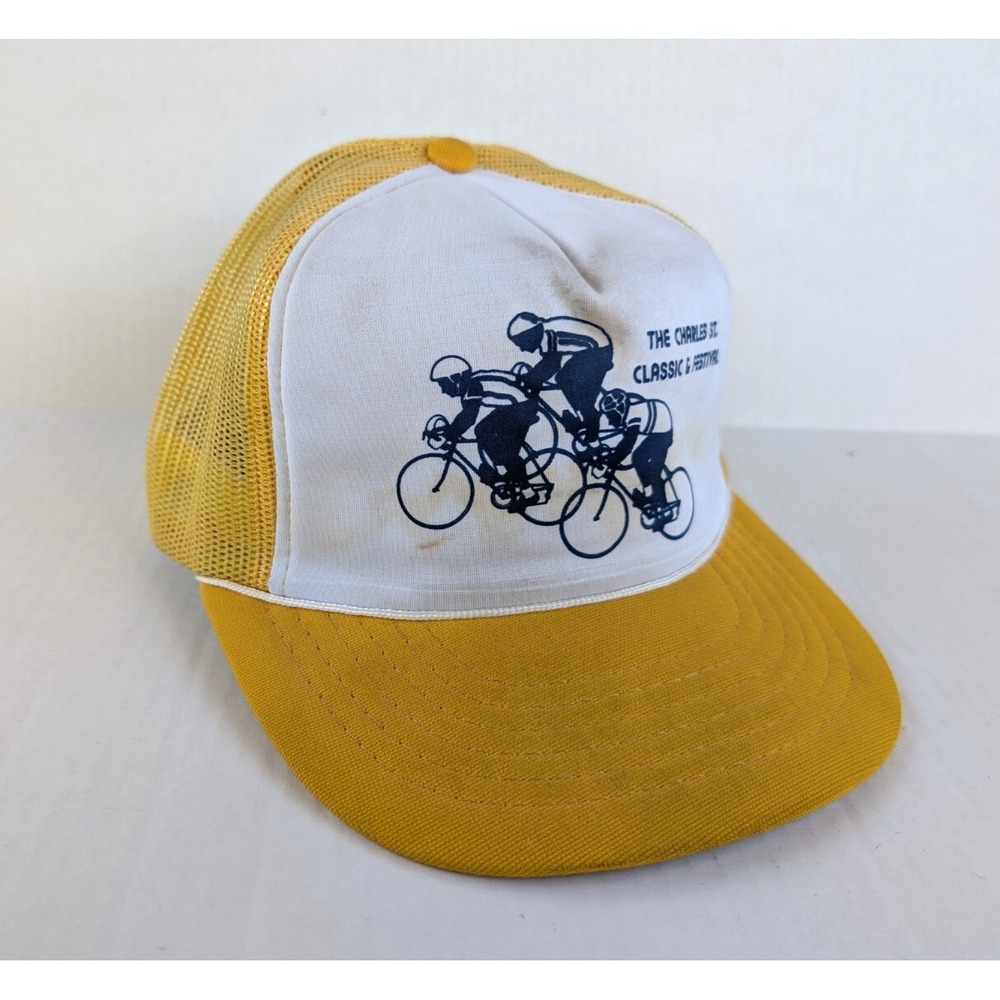 Vintage Charles St Classic Festival Hat Maryland Bike Trucker Cap Mesh Snapback‎